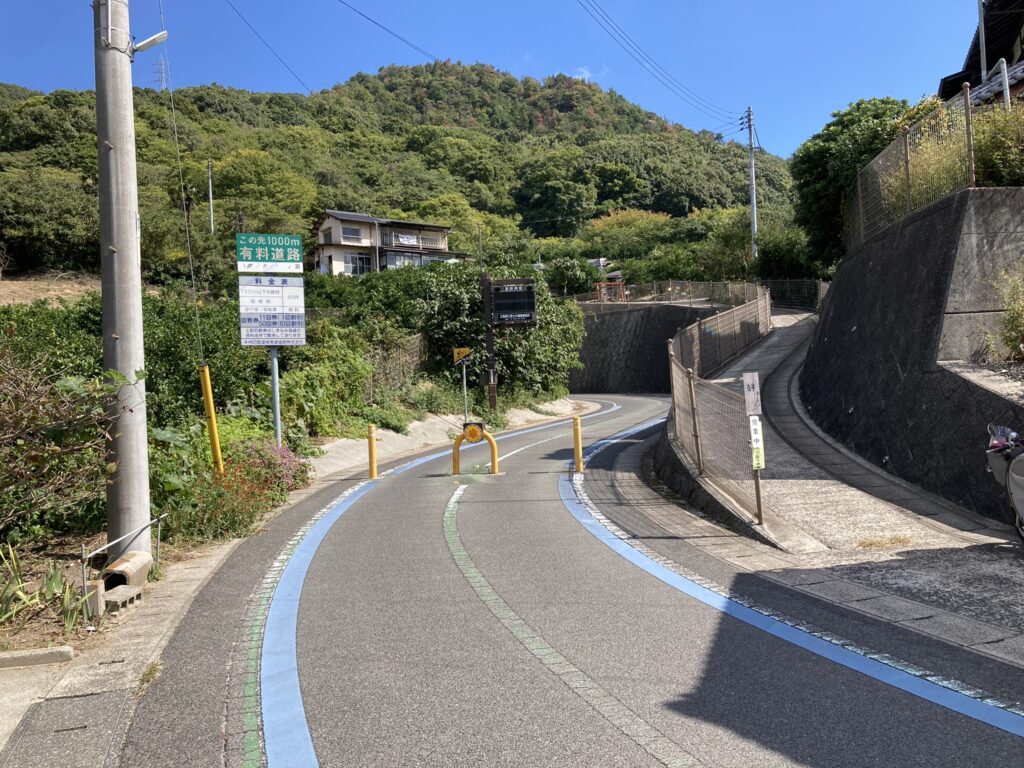 生口橋へのアクセス道